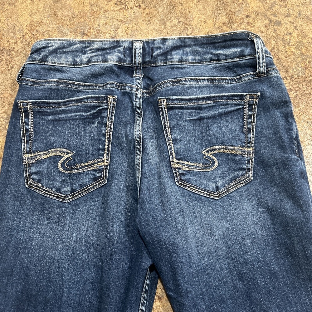 Silver Jeans Co Womens Suki Capri 31x22.5‎ Western Glove Works Blue Wash